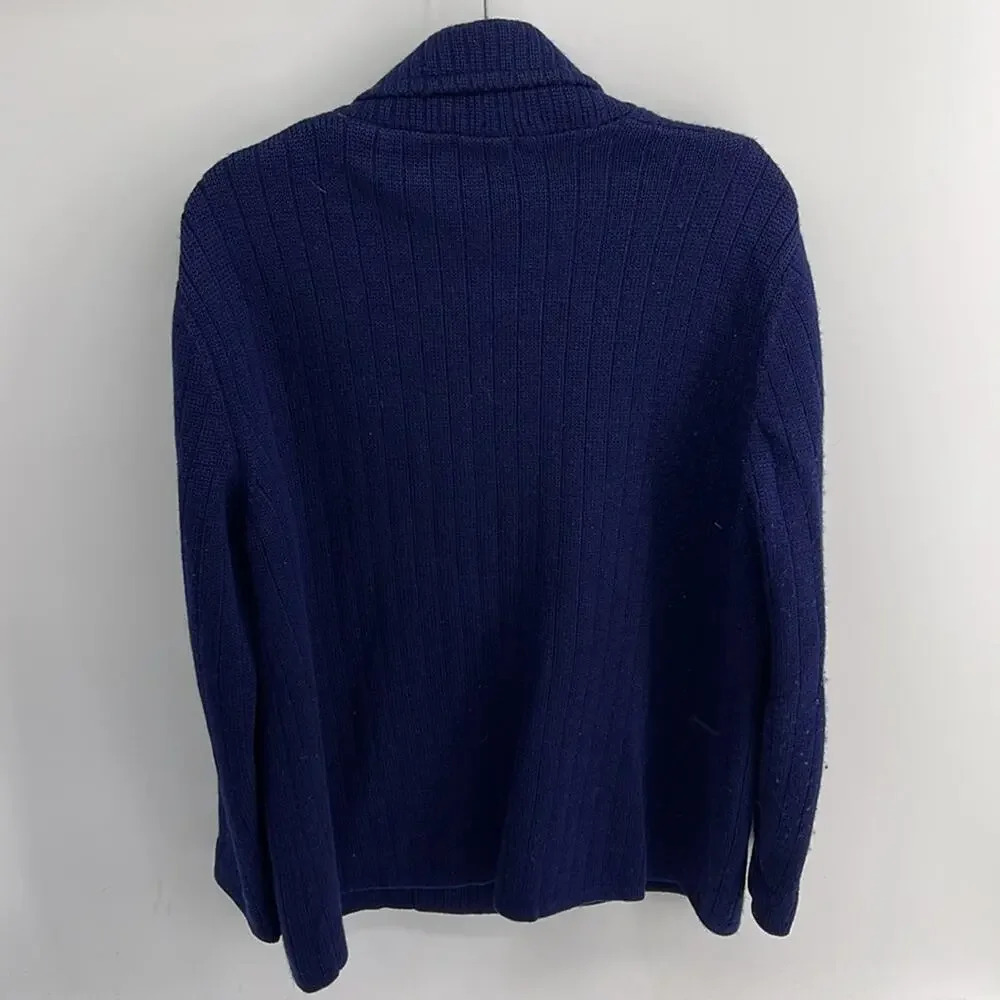 Vintage LR II BY Leroy Knit 100% pure wool double breasted shawl collar cardigan